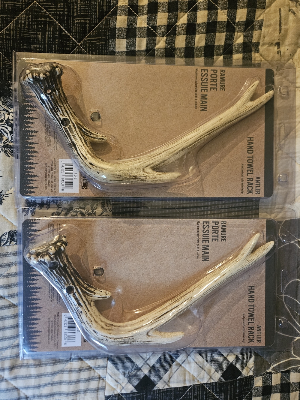 Antler Hand Towel Rack - Faux Antler Wall Hook in Cream